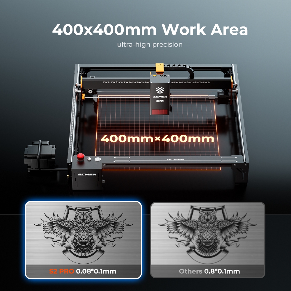 ACMER S2 PRO 36W/48W 레이저 조각기 기 - Laser Engraving Software 리뷰 및 가격